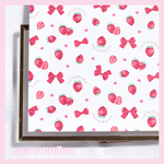 【Strawberry & Ribbon -white1-】デザインペーパー