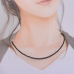 煌めく ブラックスピネル 1連ネックレス 3ミリ 35cm 重ね付け　パール
