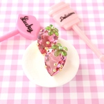 大粒苺のピアス/イヤリング(クリアピンク)