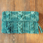 turquoise*ニットクラッチバッグ