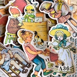 送料無料【A36コラージュ素材】子供シール　レトロ　手帳　日記　ジャンクジャーナル　デザインペーパー　