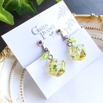 森鉱石【水中花】　イヤリング/ピアス　レジンアクセサリー