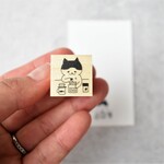 コーヒー豆を挽くねこ「にぼし」　meganehankoねこスタンプ