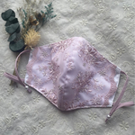 【刺繍レースマスク】可憐なミニ花刺繍✴︎ライトピンク✴︎抗菌加工クレンゼ裏地✴︎大きいサイズ