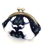 リバティ　しろくまがま口ポーチ　