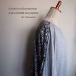 LIBERTYジャージで前後異素材ドルマンＴＯＰＳ*後ろリバティ