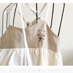 ⌣ 手刺繍のフリルキャミワンピース&巾着ポシェット　※tansokumikanさまオーダー専用
