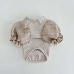 【SALE】犬服・Flowerスリーブカットソー_ベージュ