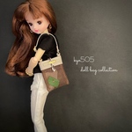 1/6 doll sizeサマーバッグ＆緑ミニ財布