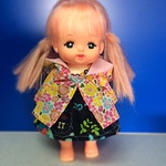 雨の日も一緒 メルちゃん レインコート 花
