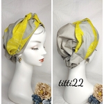 new 【wave💛　×グレージュ】　帽子にもなるヘアターバン