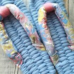 布ぞうり：sky blue　空色24.5cm/カラフル花園 blue