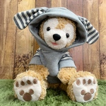 【残少】うさ耳パーカー 無地グレー&杢チャコール ダッフィー  コスチューム ぬいぐるみ 着せ替え服