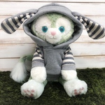 【残少】うさ耳パーカー 無地グレー&杢チャコール ジェラトーニ コスチューム ぬいぐるみ 服