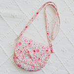 【専用ページ】受注製作＊フェリシテネオンピンク♡フリルリボンキッズポシェット♡ネオンピンクステッチ♡リバティ生地使用