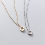 シルバー925  シンプル　リング　チャーム　ネックレス