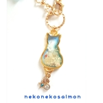 blue★summer cat バッグチャーム