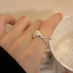 ▼SALE▼silver925 ぽってりクロス デザイン 変形 リング シルバー925  オープンリング カフリング シンプル ラップリング【R-131】
