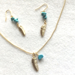 再販＊2点セット＊フェザーネックレス&ピアス
