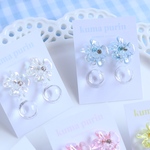 クリアフラワー🫧シャボン玉ピアス♡イヤリング