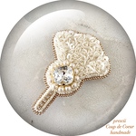 Imaginary Flower 〜Coup de Coeur〜ビーズ刺繍ブローチ