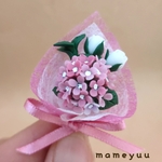 ミニチュア  紫陽花の花束(ピンク系)