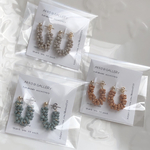 大人気！！くすみcolor♪♪小さなビーズフープピアス／チタンピアス変更可能