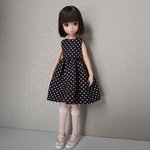 ruruko(ピュアニーモxsサイズ) 水玉ワンピース+靴下セット チュールソックス ドール服 人形服 アウトフィット