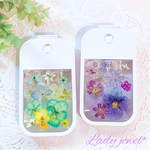 [ご注文品] 押し花 アルコールスプレーボトル＊パープル系＊ ＊グリーン系＊ 除菌スプレー 携帯用[受注作成]