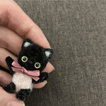 二足歩行　ベビーピンク黒猫ちゃん　モールアート　モールベア 
