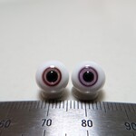 No.124 【10mm】 小さな グラスアイ ドールアイ ハンドメイドドール 材料　約9.7mm/9.7mm（紫系）