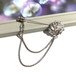 0276 90sVINTAGE accessory 花ブローチコスチュームジュエリー　ヴィンテージ  アンティーク  90年代　プレゼント　ギフトネックレス　結婚式　シルバーアクセ　ブライダル　リーフ