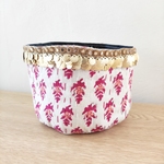 Indian Kantha Quilt Green Pot 4号 〚trim〛