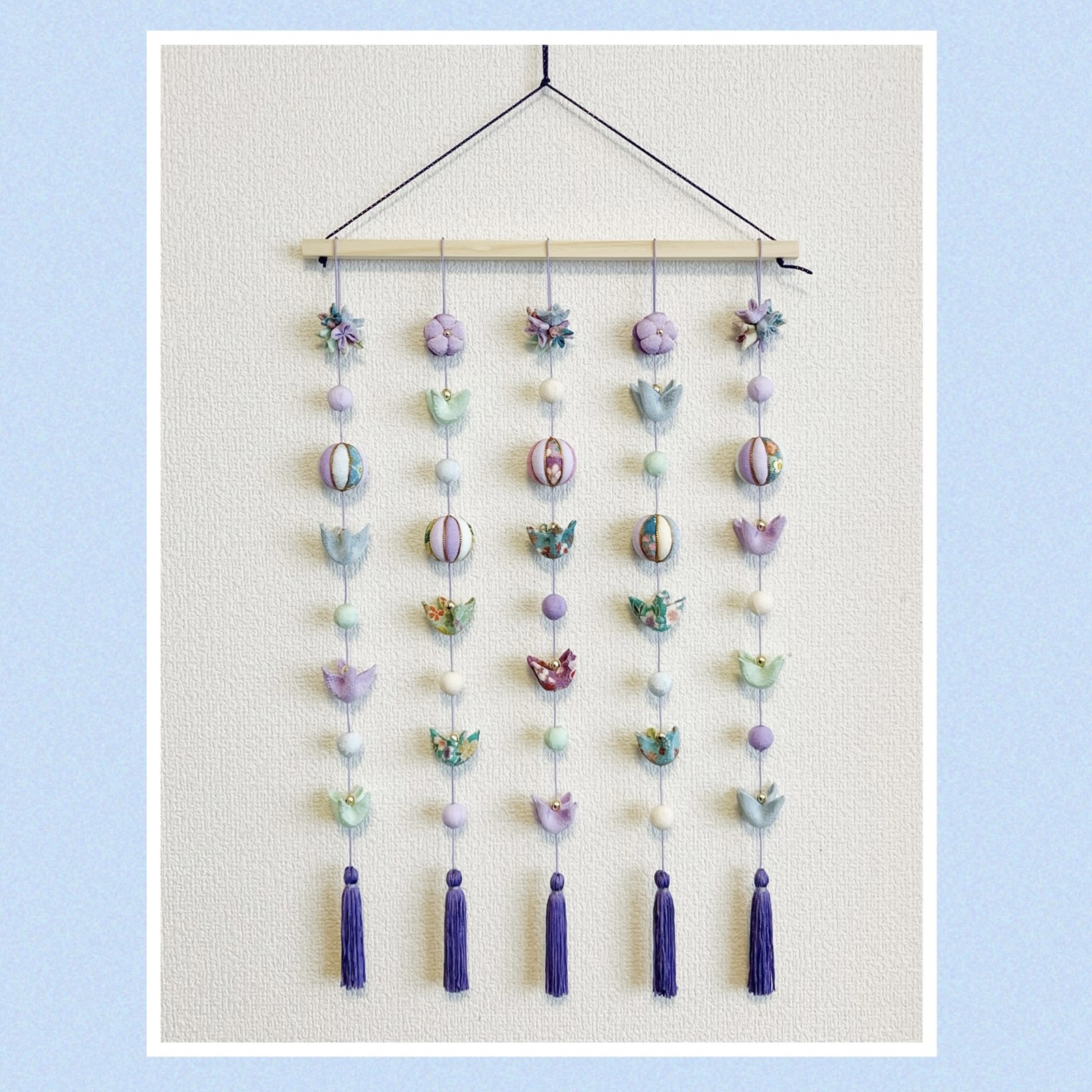 ③ 吊るし飾り（大）　ひな祭り　お雛様　桃の節句　壁飾り 紫 吊るし飾り（大） ひな祭り お雛様 桃の節句 壁飾り 紫