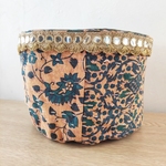 Indian Kantha Quilt Green Pot 6号 〚trim〛