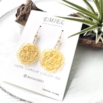 【SWAROVSKI CRYSTALS】6月誕生石パールセントホワイト＆くちなし色レースのゴールドピアス(248)