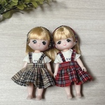ミキちゃんマキちゃん　お洋服セット　チェック柄　サロペットミニスカート