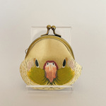 《完成品》《ウロコインコ　シナモン》のがまぐち小