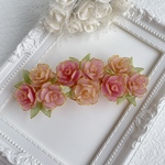 大きなバレッタ「春色〜Rose bouquet」ピンク　送料無料