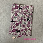 [再販] ブックカバー 文庫サイズ「花と黒猫(ピンク)」