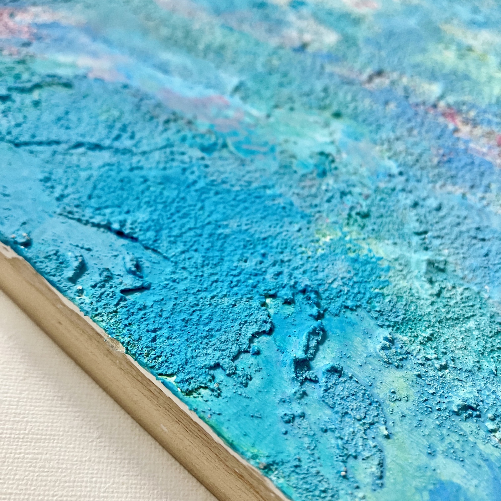 夕陽の渓流 P20/727×530mm アクリル画 奥入瀬の夕暮れ