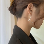 ピアス　アクセサリー　シンプル　フォーマル　シルバー　ギフト　ラッピング　ロングピアス　曲線　S-0089