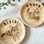 愛犬 似顔絵 ウッドバーニング  名入れプレート（練習価格