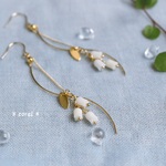＊コーラル＊可憐なすずらんの花が揺れるピアス＊イヤリングに変更可能＊フラワー＊14ｋｇｆ＊母の日にも