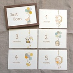 マンスリーカード　Playful Animals　横　月齢カード
