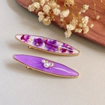 【新作注文製作】母の日プチギフト紫色の花　ラッピング付き　ドライフラワー　かすみ草レジンヘアクリップヘアアクセサリーパール大人の可愛いパープル