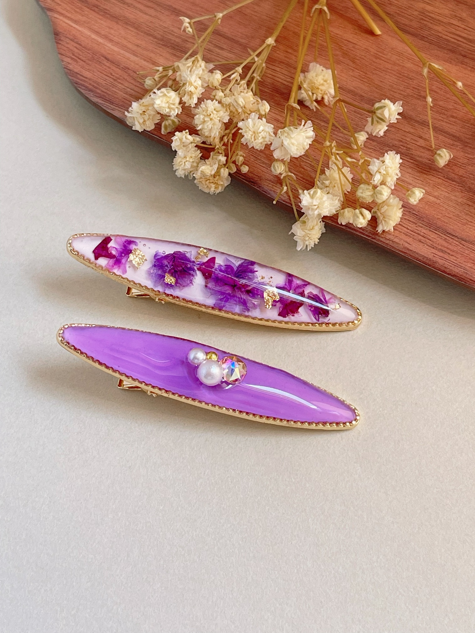 ドライフラワー レジン - バレッタ・ヘアクリップの人気通販 | minne