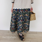 【REALのminne限定SALE】ウイリアムモリスいちご泥棒タックスカート
