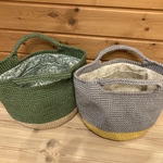 lemon1202様 専用＊ツートンの麻ひもバッグ＊2点(内布付き)