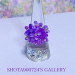 ［再販2］紫陽花リング〜紫グラデーション〜　紫陽花　梅雨　フリーサイズ　紫